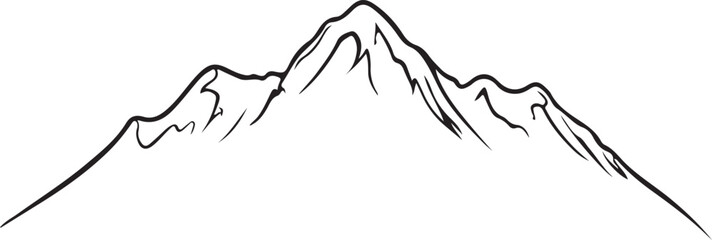 Majestic mountain peaks silhouette hand drawn style © Muhammad Foysal