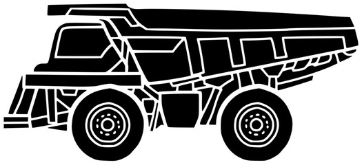 dump illustration truck silhouette industry logo vehicle icon transportation outline equipment heavy construction transport industrial machinery machine lorry car shape sky vector graphic background