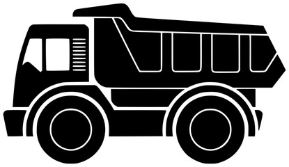dump illustration truck silhouette industry logo vehicle icon transportation outline equipment heavy construction transport industrial machinery machine lorry car shape sky vector graphic background