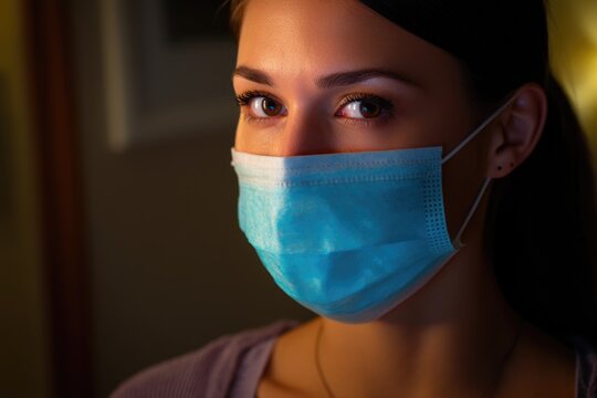 Blue Medical Face Mask on Healthcare Worker
