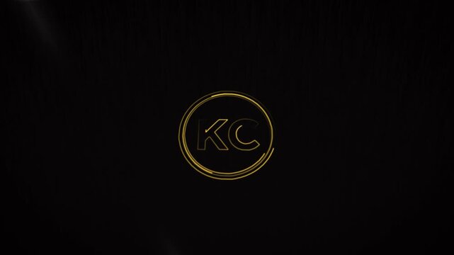 Elegant Gold Initials Logo Design KC Monogram