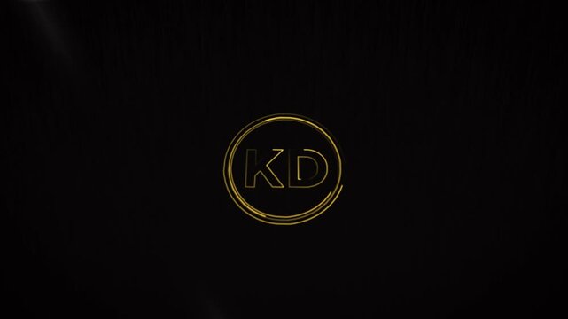 Golden Initials Logo Elegant KD Monogram Design