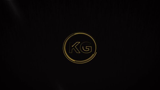 Elegant Gold KG Monogram Logo Design