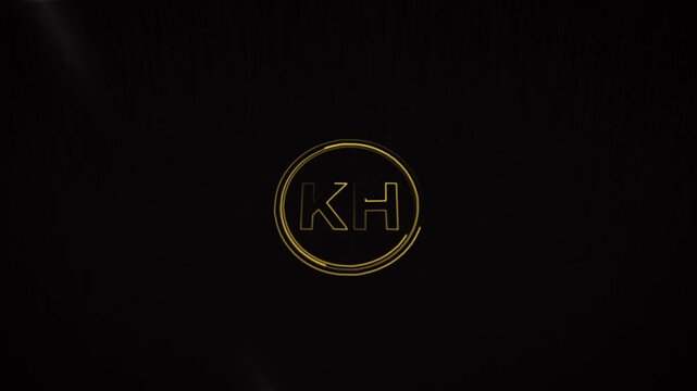 Golden Initials KH Logo Design Elegant Monogram Branding