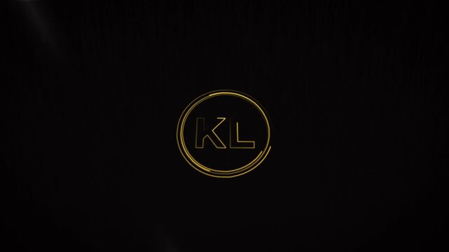 Elegant Golden KL Monogram Logo Design