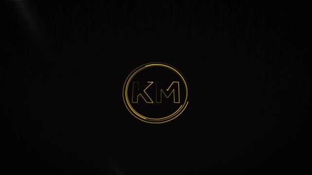 Elegant Golden Monogram Logo Design KM Initials