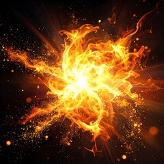 Abstract explosion of fiery energy