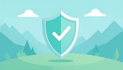 Secured landscape shield graphic