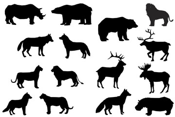 wild animals silhouettes