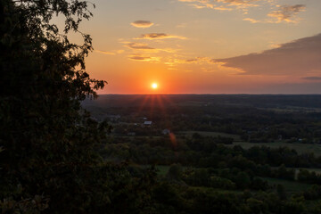 A breathtaking sunset over the scenic Mt Nemo in Burlington, Ontario, capturing the vibrant colors and serene landscape.