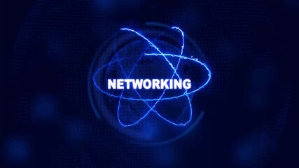 Futuristic Networking hologram concept. Glowing holographic planet earth digital network with collaboration, innovation and corporate leadership. Business, technology and global connection background. - Powered by Adobe