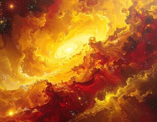 Abstract fiery galaxy