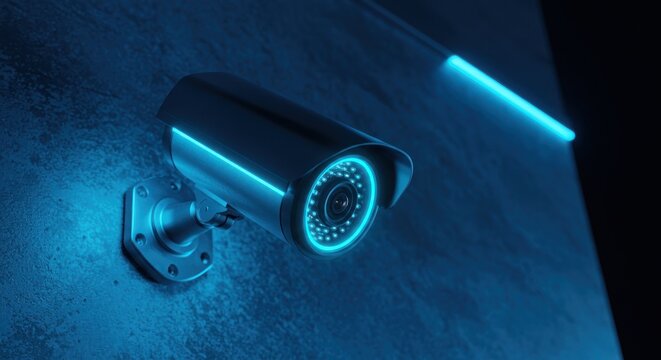 Abstract molecular structure illustration on gradient background in blue pink and orange.