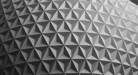 Modern architectural facade with repeating geometric triangular patterns creating dynamic shadow play