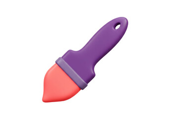 Isolated Paintbrush with Colorful Bristles for Painting and Creative Projects