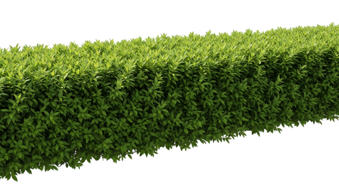 Dense Green Hedge Row with Transparent Background bush