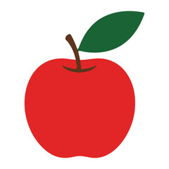 vector red apple on white background