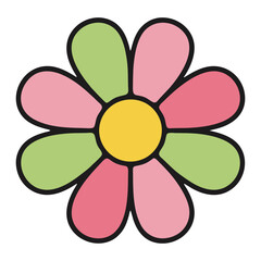 vector colorful flower isolated on white