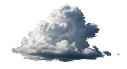 Fluffy White Cumulus Cloud on Black Background graphic