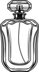 Perfume bottle elegant design, bold outline 1