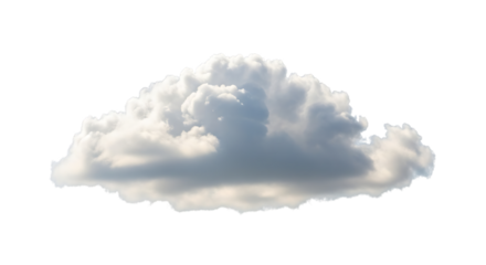 Gray and White Cumulus Cloud on Transparent Background