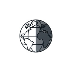 World globe isolated on white background representing geography and globalization