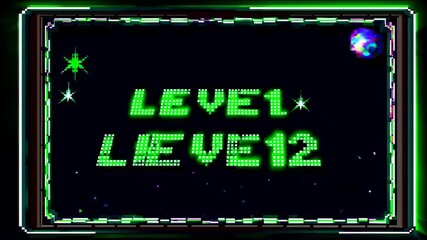 A retro video game interface shows Level 1 and Level 12 text in green pixel art this classic arcade screen represents gaming progress challenge and nostalgia - Powered by Adobe