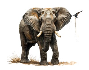 Fototapeta premium Powerful elephant in the savanna