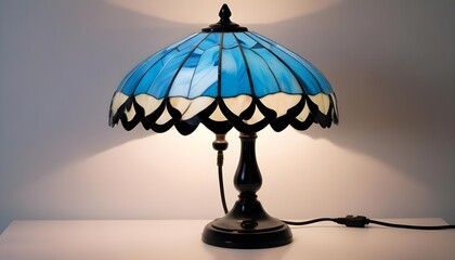Elegant Tiffany-style lamp on a white surface