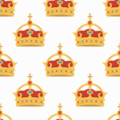 A repeating pattern with crowns. Texture for fabrics. Vector background. Vector illustration