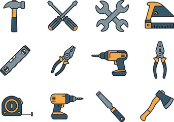 Tools Icons: Vector Illustration Set