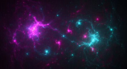 Naklejka premium Vibrant cosmic nebula and galaxy in deep space background