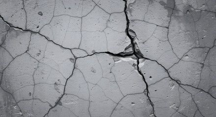 Obraz premium Damaged concrete surface with cracks