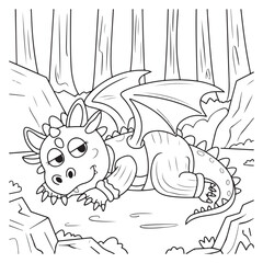 cute little dragon Coloring
Pages with Black and white
vector illustration