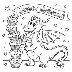 dragon, cute, outline, vector,
coloring page, coloring book,
happy, animal,fantasy