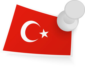 Obraz premium Turkey Flag with Pin