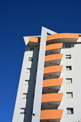 Residential building with balconies, architecture
