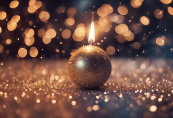 Happy New Year With Glitter And Fireworks