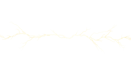 Yellow Lightning Bolt Branching Against Black Background