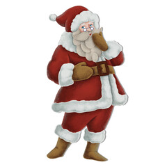 Santa Claus keeping a secret Christmas surprise