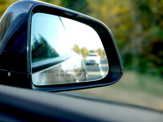 Car Side Mirror Close Object Reflection