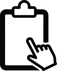 Obraz premium Silhouette clipboard with hand touching on it vector illustration