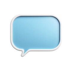 Naklejka premium A light blue speech bubble with a white border, isolated on a transparent background. background removed