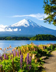 Scenic mountain lake vista