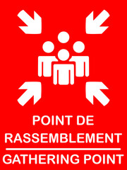Panneau de Point de Rassemblement, lieu de rassemblement
