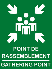 Panneau de Point de Rassemblement, lieu de rassemblement