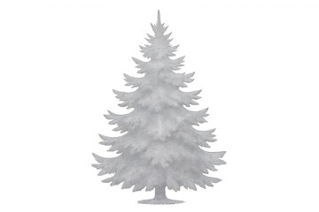 Obraz premium Glittering christmas tree covered in white snow and ice for winter holiday season on transparent background