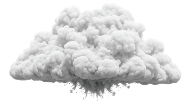 White Smoke Cloud Explosion with Splashes puff