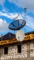 Satellite dish on a construction site (1)