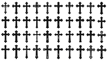 Diverse collection of vintage christian crosses